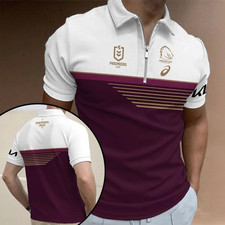 Brisbane Broncos 2025 Premiers Zip Polo Shirt