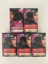 Schwarzkopf Keratin Color , 1.0 - Onyx Black Permanent Hair Color  Lot of 5 