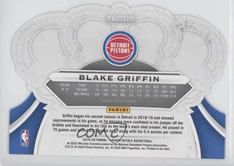 2019-20 Panini Crown Royale Crystal Blake Griffin #47 - Image 2 of 2