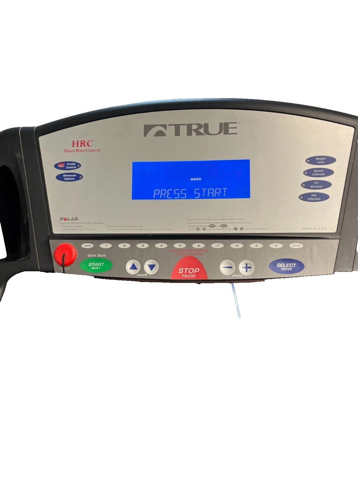 TRUE Fitness treadmills com Ajuste de Inclinação
