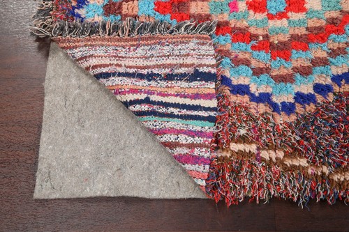 Thick-Plush Handmade Vintage Modern Moroccan Geometric Oriental Runner Rug 3'x8' - Picture 7 of 17