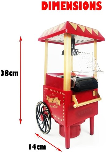 GROSSER RETRO KARNEVAL POPCORNBEREITER MIT 6 POPCORNTÜTEN 1200W HEISSLUFTTECHNIK - Bild 4 von 4