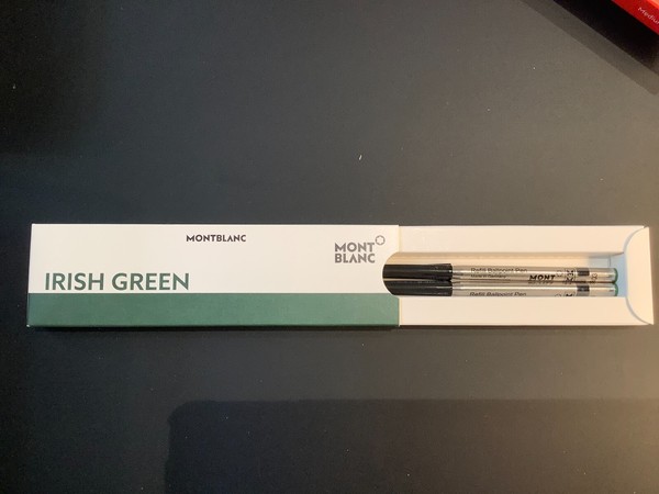 2X Montblanc Kugelschreiber Mine Metall StäRke M Medium Broad Irish Green GrüN-image