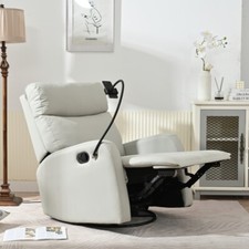 360 Swivel Rocking Recliner - Glider Chair with Phone Holder, for Living Room