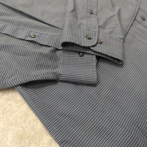 Vintage Stafford Broadcloth Dress Shirt Mens 18 34-35 Wrinkle Free Pocket Check - Picture 3 of 11