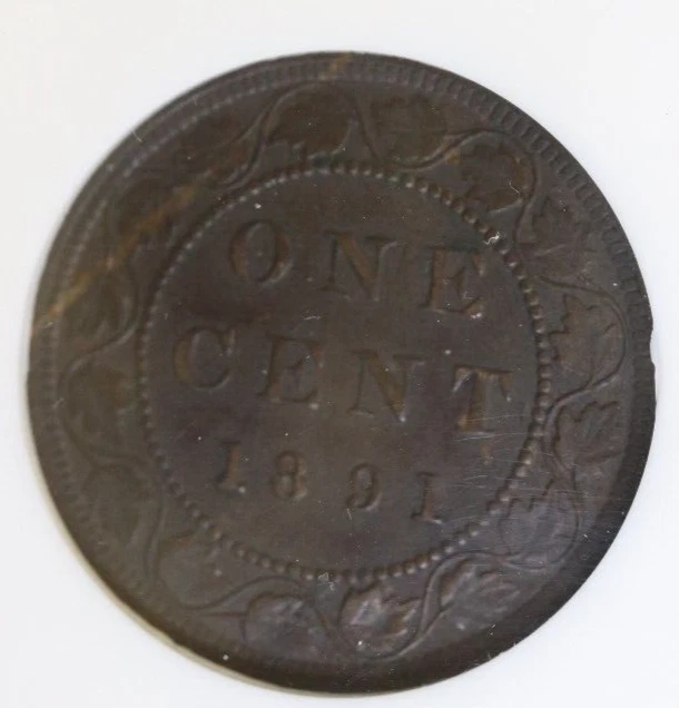 1891 Canadian Large One Cent - NGC CERTIFIED - LARGE LEAVES/SMALL DATE - XF45 BN - Image 3 of 3