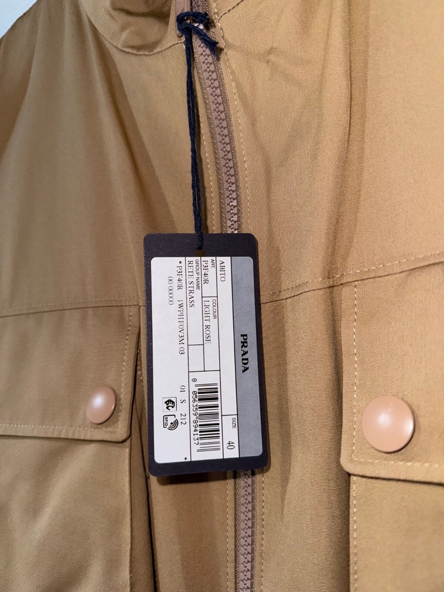 Prada Beige Cotton Multi Pocket Safari Overcoat Outerwear Jacket