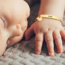 Personalized Baby Bracelet Stainless Steel Link Chain Bracelets Gift Jewelry 1pc