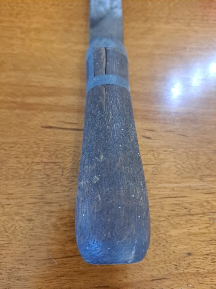 Primitive Antique Kearney & Foot Rasp File Metal Collar w Turned Wood - Image 2 of 4