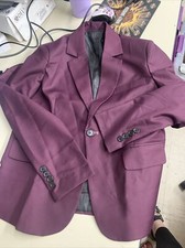 Mens Small Plum - Classic 1 Button Tuxedo Jacket, Vest and Pant