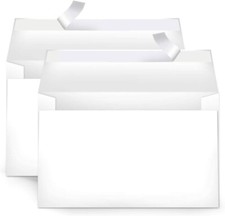 Pack of 100 A9 Blank Invitation Envelopes with Peel and Seal Closure White