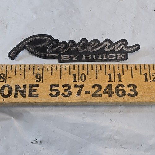 Buick OEM 1995 - 1999 Riviera Front Dashboard Dash Script Emblem Badge 25607696 - Picture 2 of 10