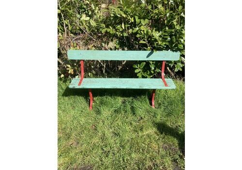 Retro Green And Red Garden Bench (C.H Side Botham) - Picture 4 of 7