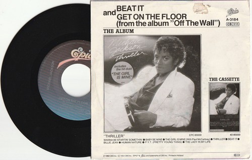 Michael Jackson BEAT IT Disque 45t 7" Vinyl Single Record Disc 1983 - Picture 2 of 2