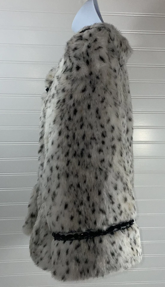 ABRIGO DE PIEL SINTÉTICA ANIMAL MANGAS CORTAS DE LUJO CLÁSICO DE TERRY LEWIS TALLA PS Foto 2 de 4