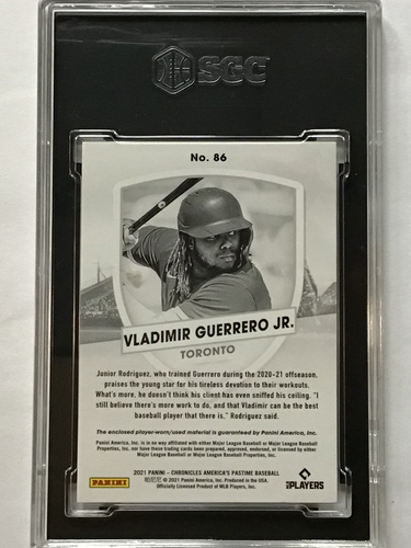 2021 Panini Chronicles Dual Material #86 Vladimir Guerrero Jr. SGC MT 9 - Picture 4 of 4