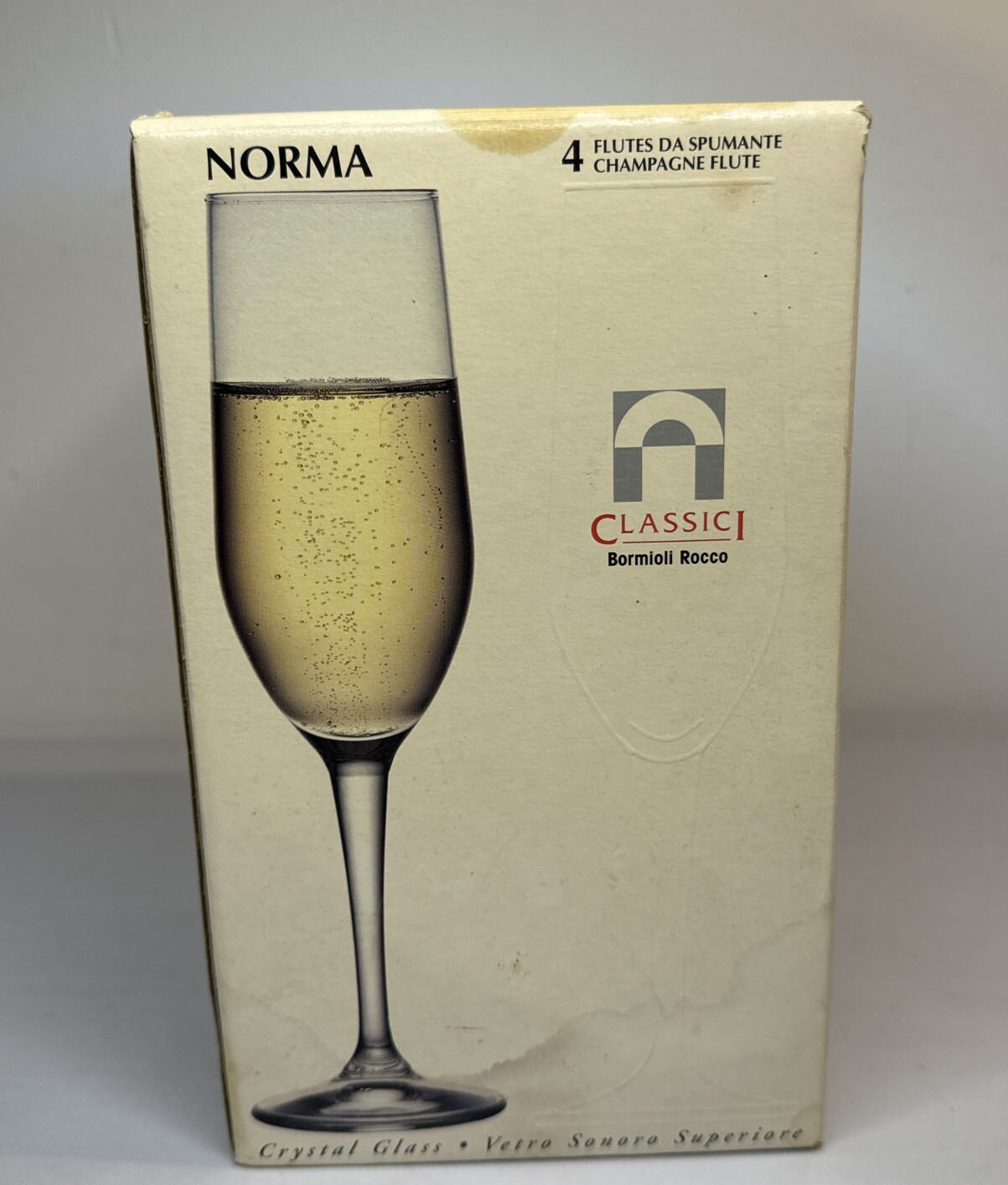 Luigi Bormioli Classici Norma  Champagne Flutes x4  Vintage * Please Read