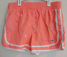 Girls Champion Orange Athletic Shorts With Built In Underwear Size Large