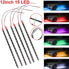 6PCS 12V 12" 1FT 15SMD Flexible LED Strip Light Waterproof For Car Truck Boat US