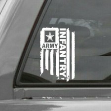 DISTRESSED UNITED STATES ARMY FLAG INFANTRY VINYL DECAL STICKER 3.8" x 6.0"