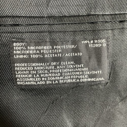 J Ferrar Sport Coat Mens 46R Gray Solid Polyester Three Buttons - Picture 9 of 10