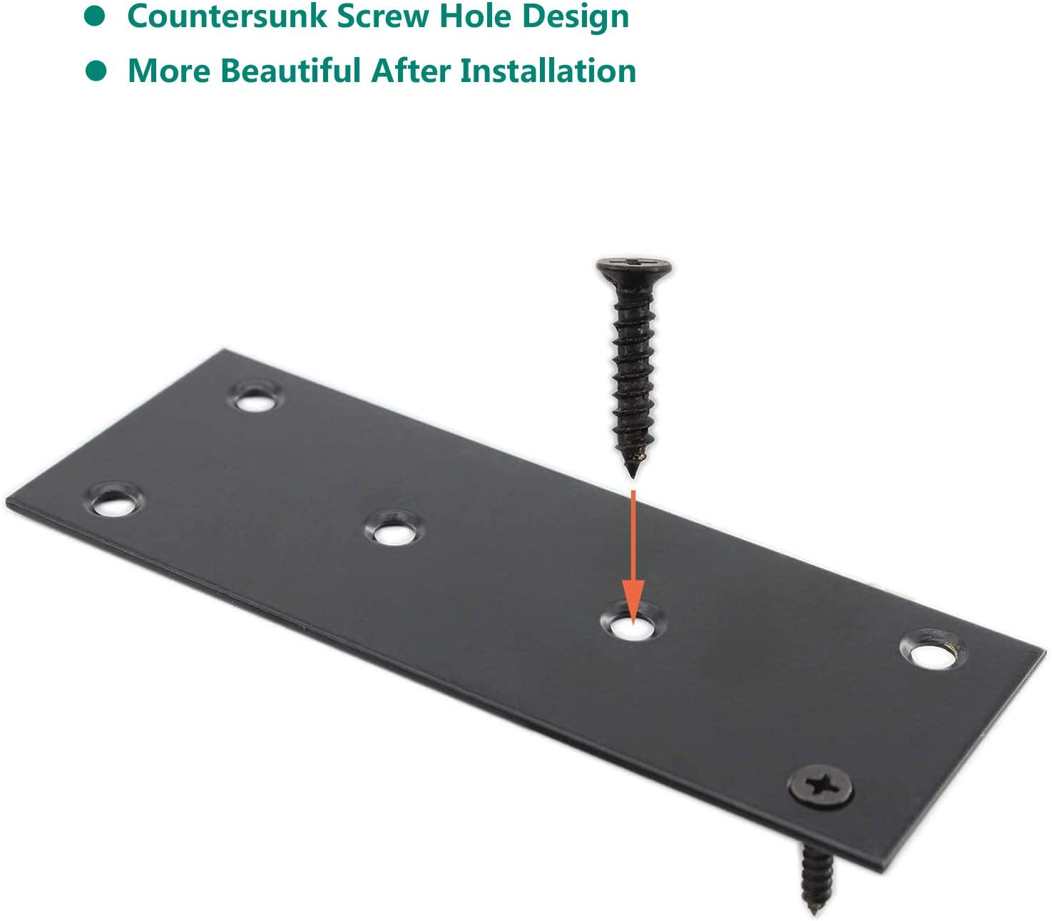 4 PC Flat Straight Brace Brackets, Stainless Steel Mending Bracket