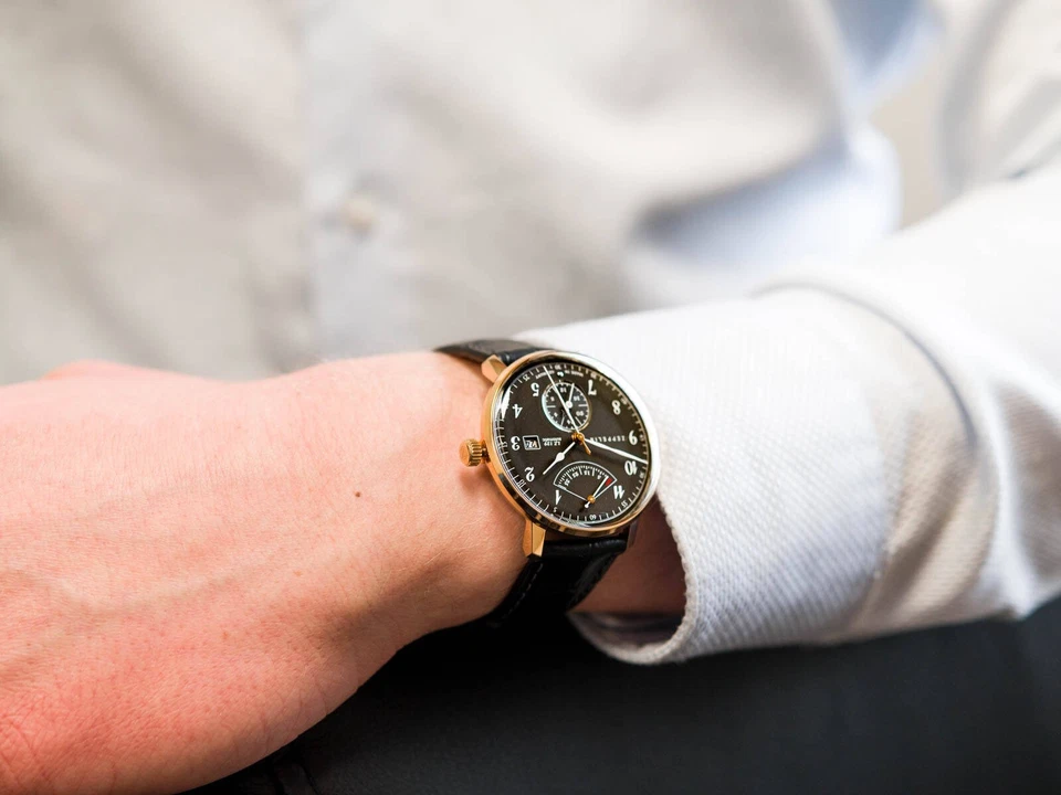 ZEPPELIN HINDENBURG LZ129 AUTOMATIC 40MM BLACK DIAL 7064-2 MEN'S WATCH NEW - Image 4 of 4