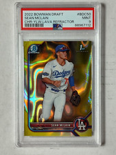 SEAN MCLAIN 2022 BOWMAN CHROME DRAFT 1ST YELLOW LAVA #’d/75 PSA 9