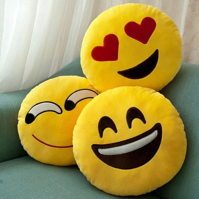 Kindergeschenk Kissen Smiley Emoji Soft Cushion Emoticon Plüschtier 33cm