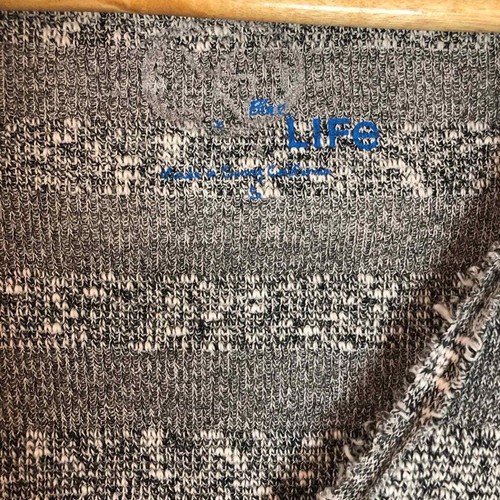 Blue Life V-Neck Grey Stripe Sweater Dress Small - Picture 8 of 8