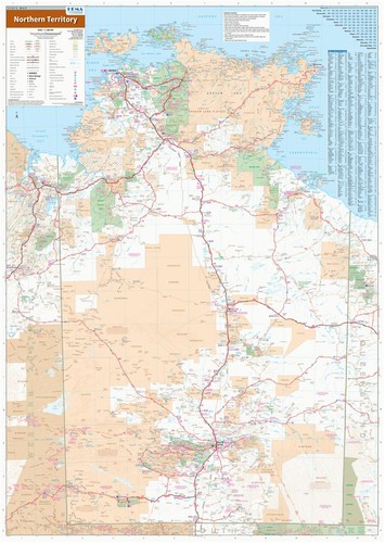 DETAILED NORTHERN TERRITORY NT STATE ROADS AUSTRALIA MAP OF AUS PRINT POSTER - Picture 2 of 6