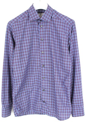 ETON Slim Fit Hemd Herren M (MEDIUM) Kariert Geknöpft Logo