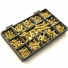 270 ASSORTED PIECE SOLID BRASS M3 M4 M5 SLOTTED PAN MACHINE SCREWS BOLTS KIT