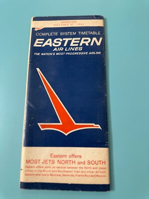 Collectible RARE 1963 Eastern Air Lines System Timetable