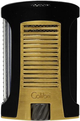 Colibri Daytona Single Jet Flame Cigar Lighter - Black and Gold - New