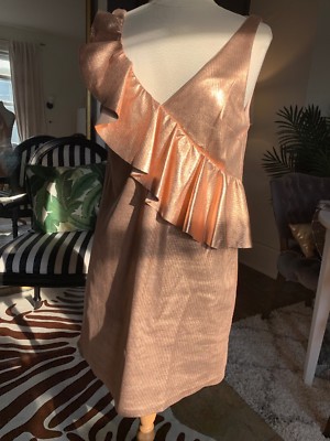 rose gold ruffle dress Luxury Rose Gold Ruffles Ball Gown Evening Dress SS731 main image 0