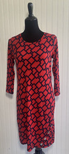 Michael Kors Chain Link Dress Navy Red Womens Size Small