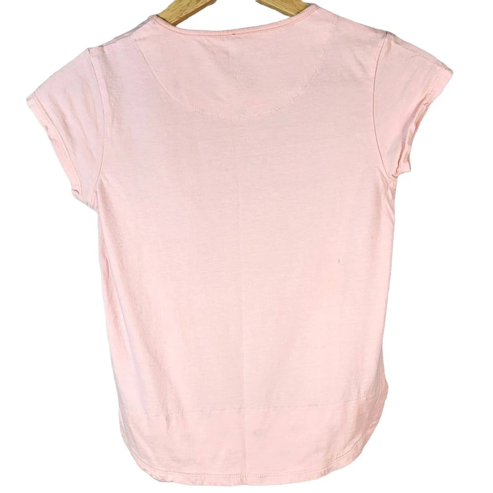 Blusa Hartstrings Candy Hearts feminina manga curta rosa grande tule gola redonda - Imagem 3 de 4