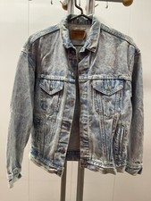 Vintage 80s Levis 57508-0208 Womens L Acid Wash Jean Jacket Made In USA