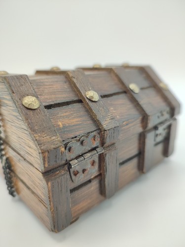 Joli petit coffret de pirate, Coffret en bois, Boîte à bijoux, Ecrin feutre - Picture 14 of 14