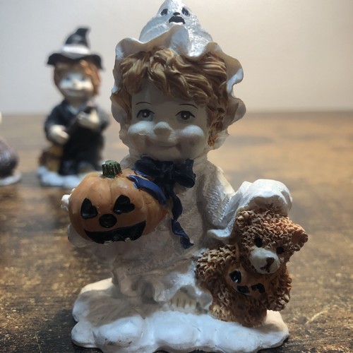 Three Halloween figurines witch ,ghost and a pumpkin Lot Of 3 - Picture 3 of 8