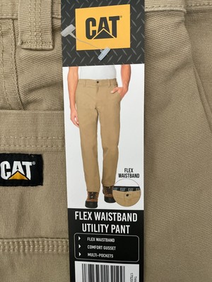 Caterpillar Utility Pants Mens CAT Flex Size 38x29 38x30 Blue Tan NEW