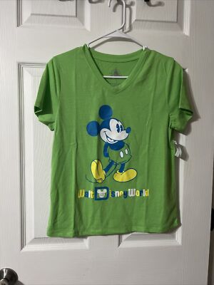 Mickey Mouse Womens S V-Neck T Shirt Walt Disney World Parks New SmAll 