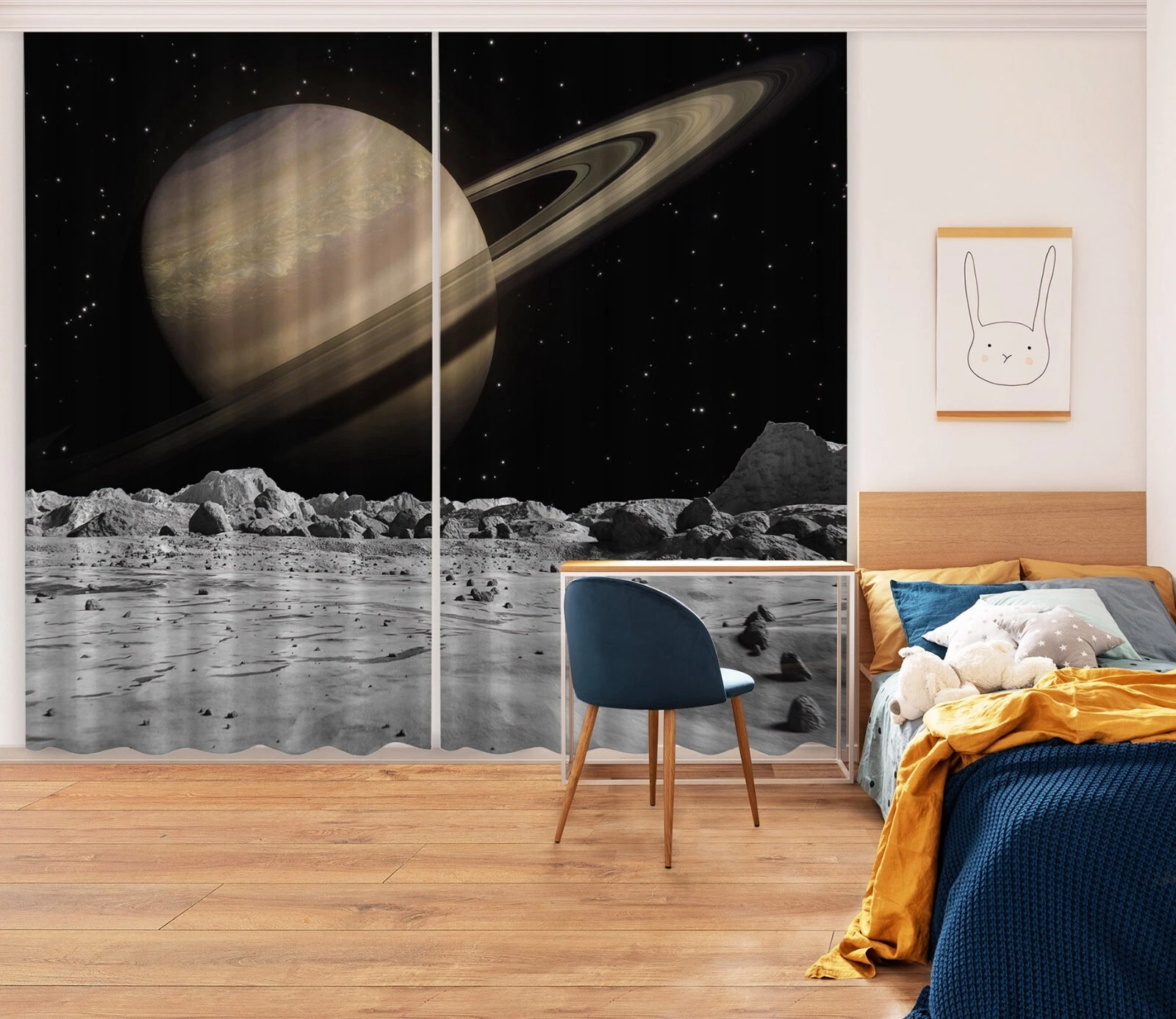 3D Cosmic Saturn ZHUC365 Photo Curtain Window Blockout Fabric Vera 2023