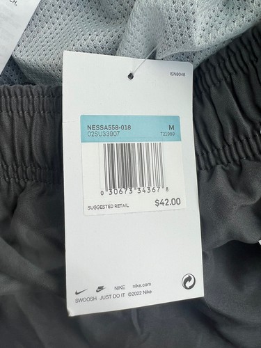 Pantalones Cortos Tejidos Nike Baño Corto Baño Vuelta Sólida 9" Volea Gris NESSA558 XL - Imagen 5 de 5