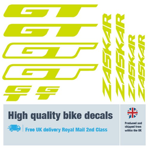 GT Zaskar bike decals labels with free bike protection (26 pack) - 20 colours - Picture 14 of 48