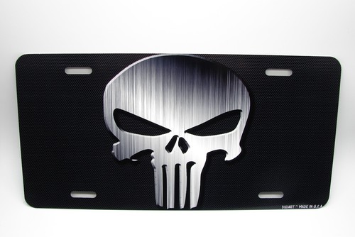 SKULL METAL CAR NOVELTY LICENSE PLATE AUTO TAG - Picture 5 of 12
