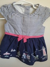 Gymboree Girls 6 12 "Shore to Love" Nautical Dress 2017 Striped lighthouse party
