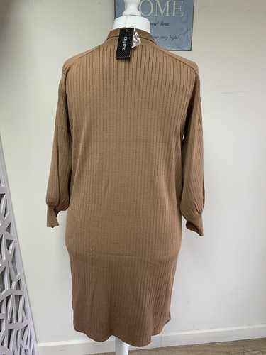 City Chic Jumper Dress Size 22 (XL) Balloon Sleeve Knit Brown NEW - Picture 7 of 15