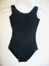 Theatricals Girls Black Leotard Size Small Child Lined Front EUC  